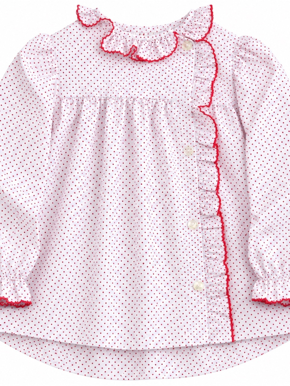 Shrimp & Grits Kids Girls Ruffle Button-Down Blouse – Size 7